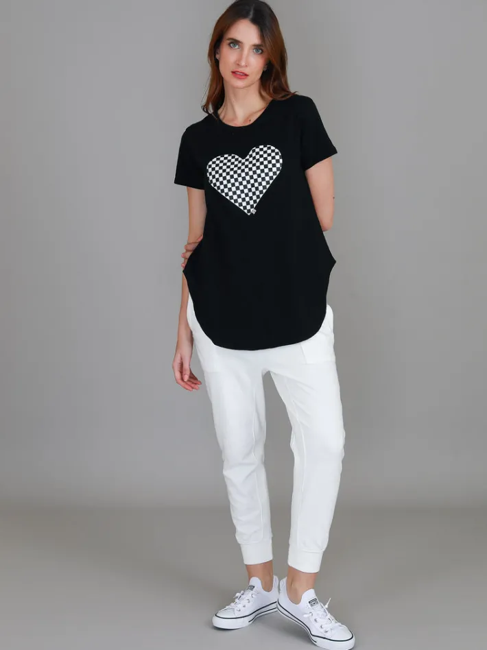 3rd Story Doreen Check Heart Short Sleeve T Shirt< Short Sleeves