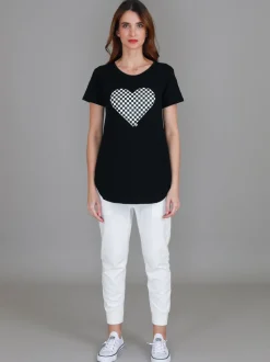 3rd Story Doreen Check Heart Short Sleeve T Shirt< Short Sleeves