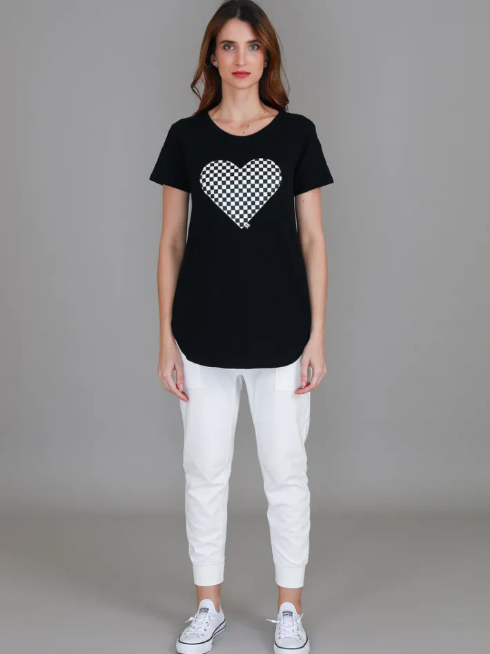 3rd Story Doreen Check Heart Short Sleeve T Shirt< Short Sleeves