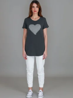 3rd Story Doreen Check Heart Short Sleeve T Shirt< Short Sleeves