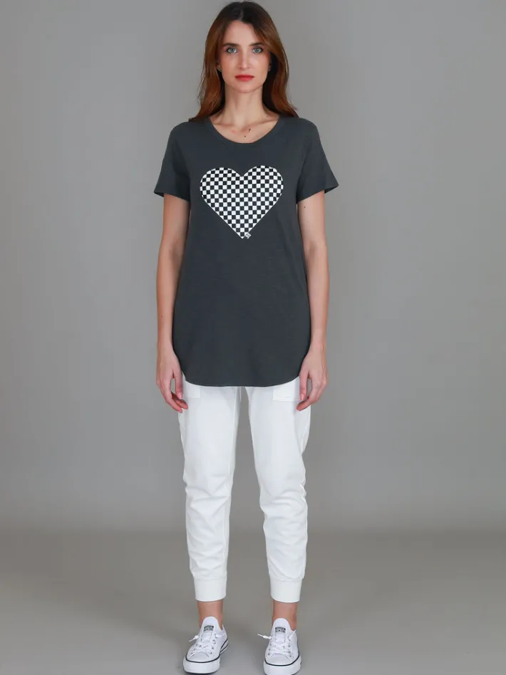 3rd Story Doreen Check Heart Short Sleeve T Shirt< Short Sleeves