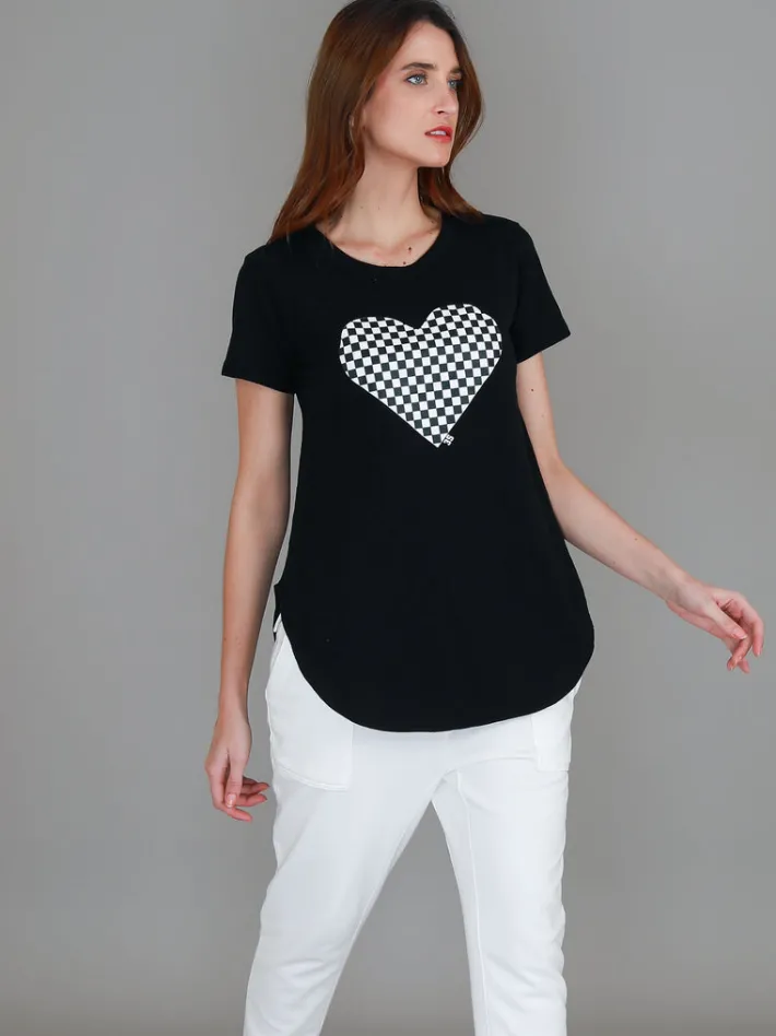 3rd Story Doreen Check Heart Short Sleeve T Shirt< Short Sleeves