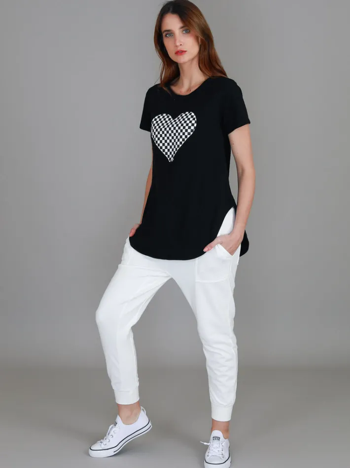 3rd Story Doreen Check Heart Short Sleeve T Shirt< Short Sleeves