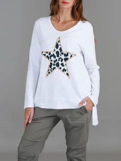 3rd Story Dylan Leopard Star Long Sleeve T Shirt< Long Sleeves