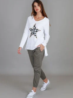 3rd Story Dylan Leopard Star Long Sleeve T Shirt< Long Sleeves