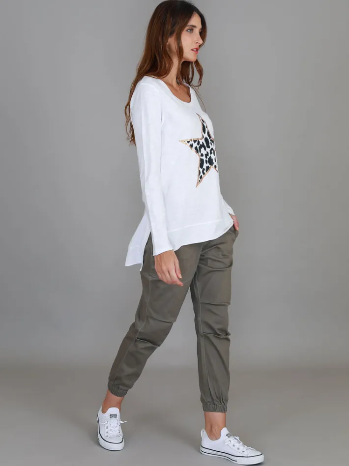 3rd Story Dylan Leopard Star Long Sleeve T Shirt< Long Sleeves