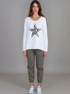 3rd Story Dylan Leopard Star Long Sleeve T Shirt< Long Sleeves