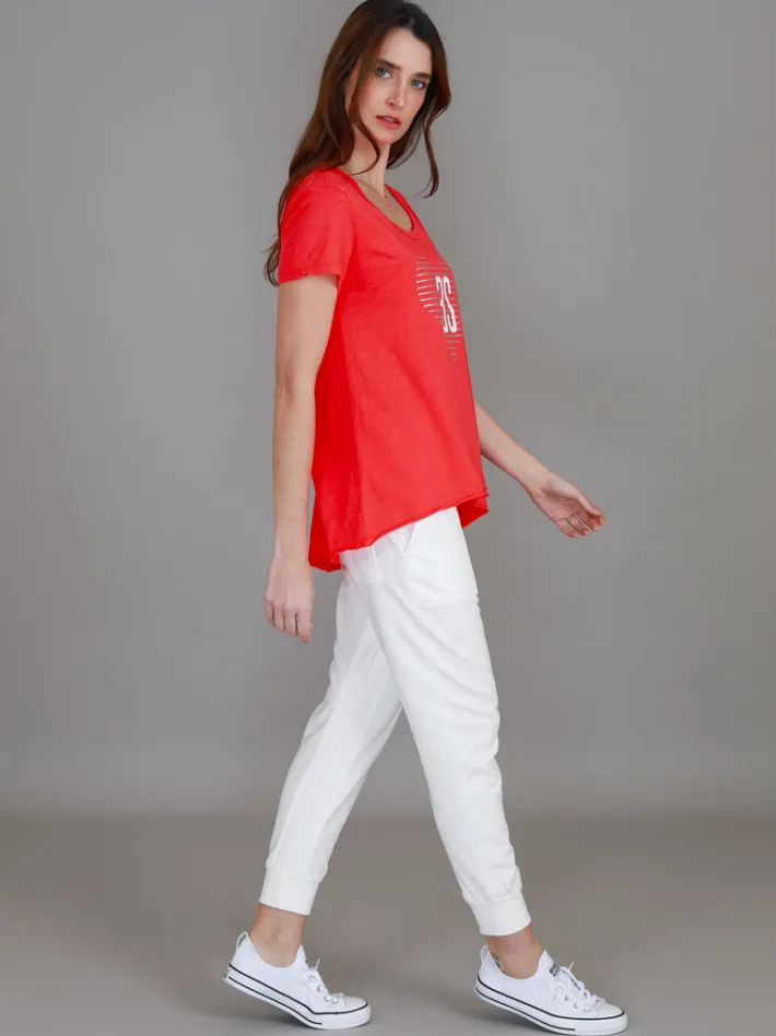 3rd Story Ellie 3S Logo Stripe Heart Short Sleeve T Shirt< Short Sleeves