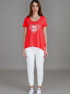 3rd Story Ellie 3S Logo Stripe Heart Short Sleeve T Shirt< Short Sleeves