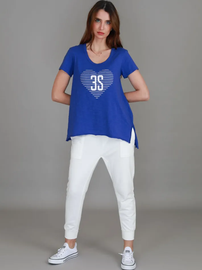 3rd Story Ellie 3S Logo Stripe Heart Short Sleeve T Shirt< Short Sleeves