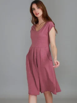 3rd Story Evelyn Midi Dress with Pockets< Short Sleeve Dress