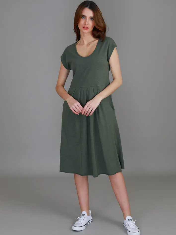 3rd Story Evelyn Midi Dress with Pockets< Short Sleeve Dress