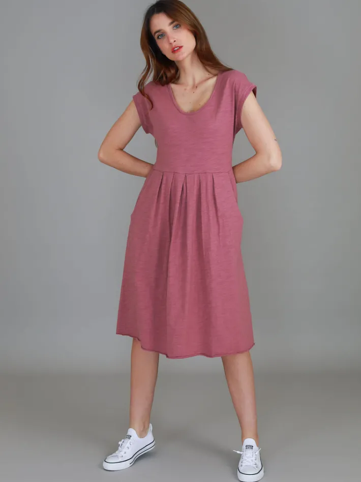 3rd Story Evelyn Midi Dress with Pockets< Short Sleeve Dress