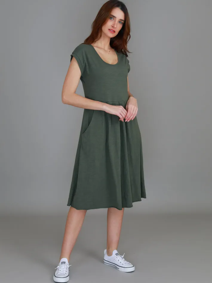 3rd Story Evelyn Midi Dress with Pockets< Short Sleeve Dress