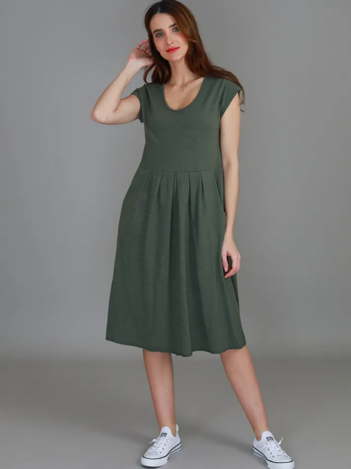 3rd Story Evelyn Midi Dress with Pockets< Short Sleeve Dress