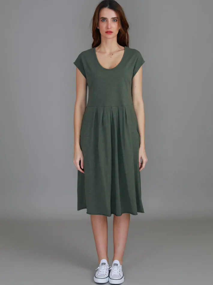 3rd Story Evelyn Midi Dress with Pockets< Short Sleeve Dress