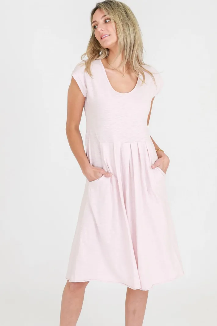 3rd Story Evelyn Midi Dress with Pockets< Short Sleeve Dress