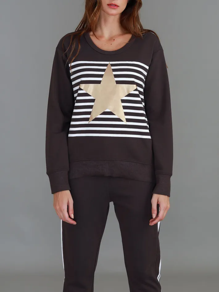 3rd Story Geneva Gold Star Stripe Sweatshirt< Sweatshirts|Sweatshirts