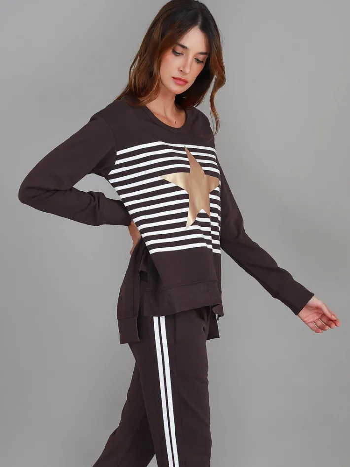3rd Story Geneva Gold Star Stripe Sweatshirt< Sweatshirts|Sweatshirts