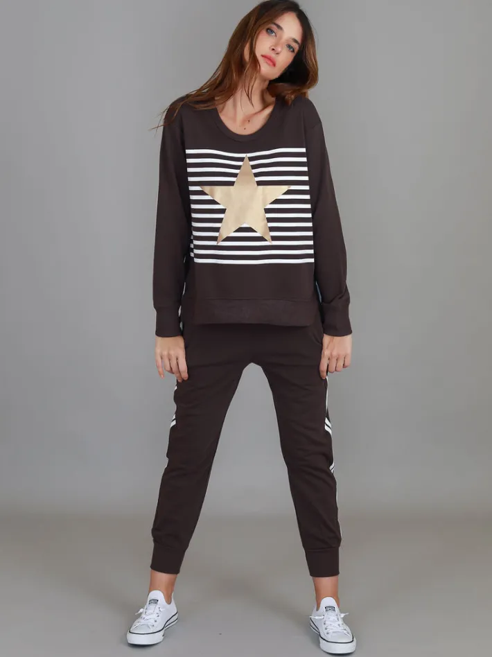 3rd Story Geneva Gold Star Stripe Sweatshirt< Sweatshirts|Sweatshirts