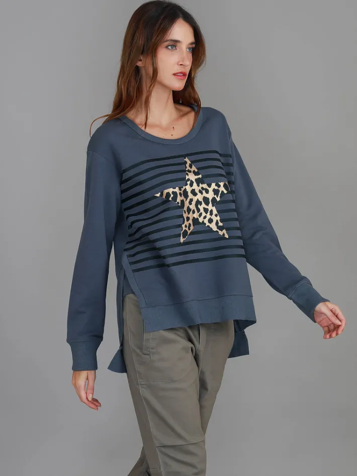 3rd Story Geneva Leopard Star Stripe Sweatshirt< Sweatshirts|Sweatshirts