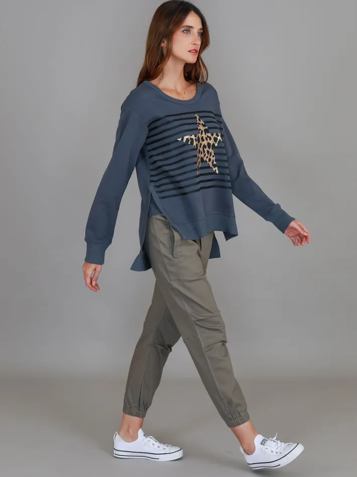 3rd Story Geneva Leopard Star Stripe Sweatshirt< Sweatshirts|Sweatshirts