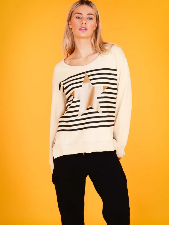 3rd Story Geneva Star Stripe Sweatshirt< Sweatshirts|Sweatshirts