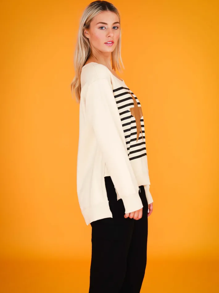 3rd Story Geneva Star Stripe Sweatshirt< Sweatshirts|Sweatshirts