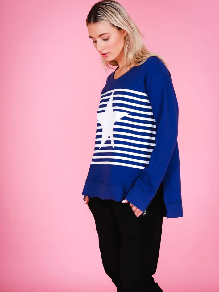 3rd Story Geneva Star Stripe Sweatshirt< Sweatshirts|Sweatshirts