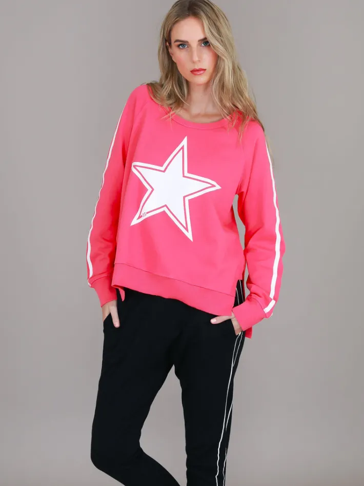 3rd Story Gerry Superstar Print with Stripe Sleeve Sweatshirt< Sweatshirts|Sweatshirts