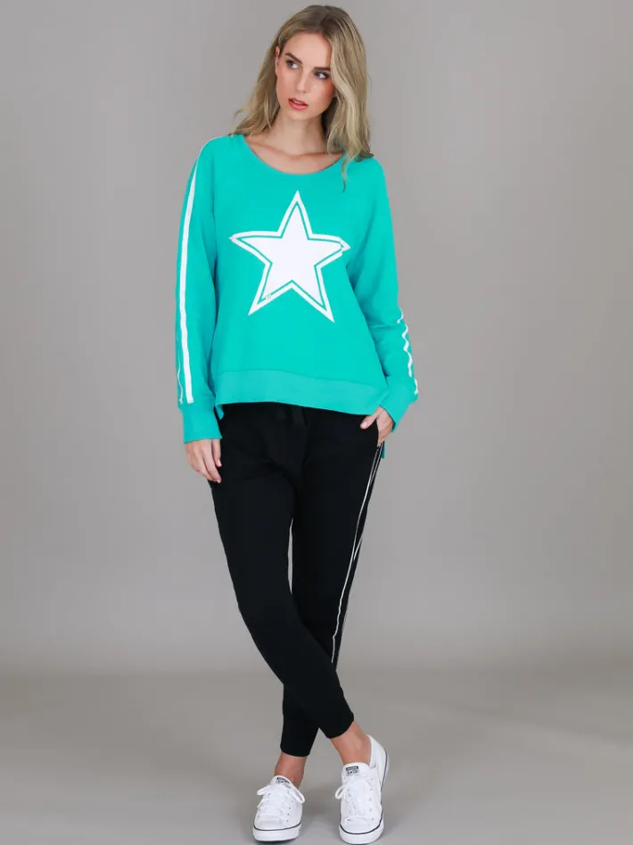3rd Story Gerry Superstar Print with Stripe Sleeve Sweatshirt< Sweatshirts|Sweatshirts