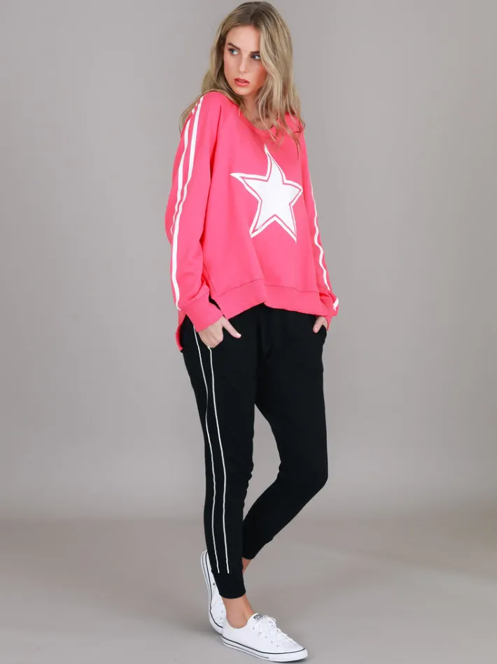 3rd Story Gerry Superstar Print with Stripe Sleeve Sweatshirt< Sweatshirts|Sweatshirts