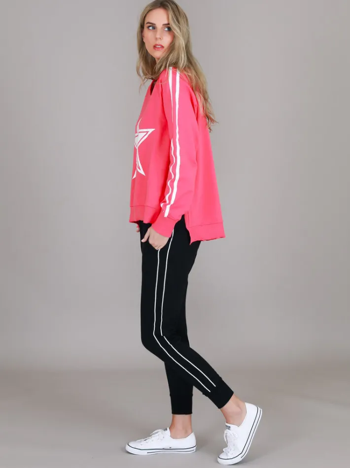 3rd Story Gerry Superstar Print with Stripe Sleeve Sweatshirt< Sweatshirts|Sweatshirts