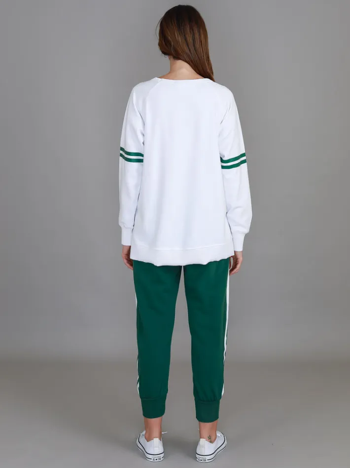 3rd Story Ginger Leopard Green Splice Star Sweatshirt< Sweatshirts|Sweatshirts
