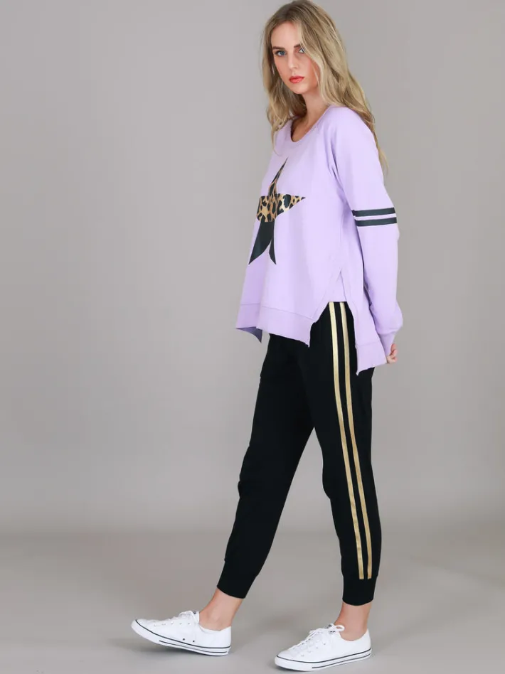 3rd Story Ginger Leopard Print Splice Star Sweatshirt< Sweatshirts|Sweatshirts
