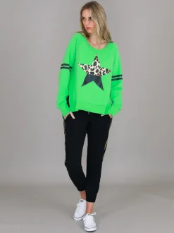 3rd Story Ginger Leopard Print Splice Star Sweatshirt< Sweatshirts|Sweatshirts