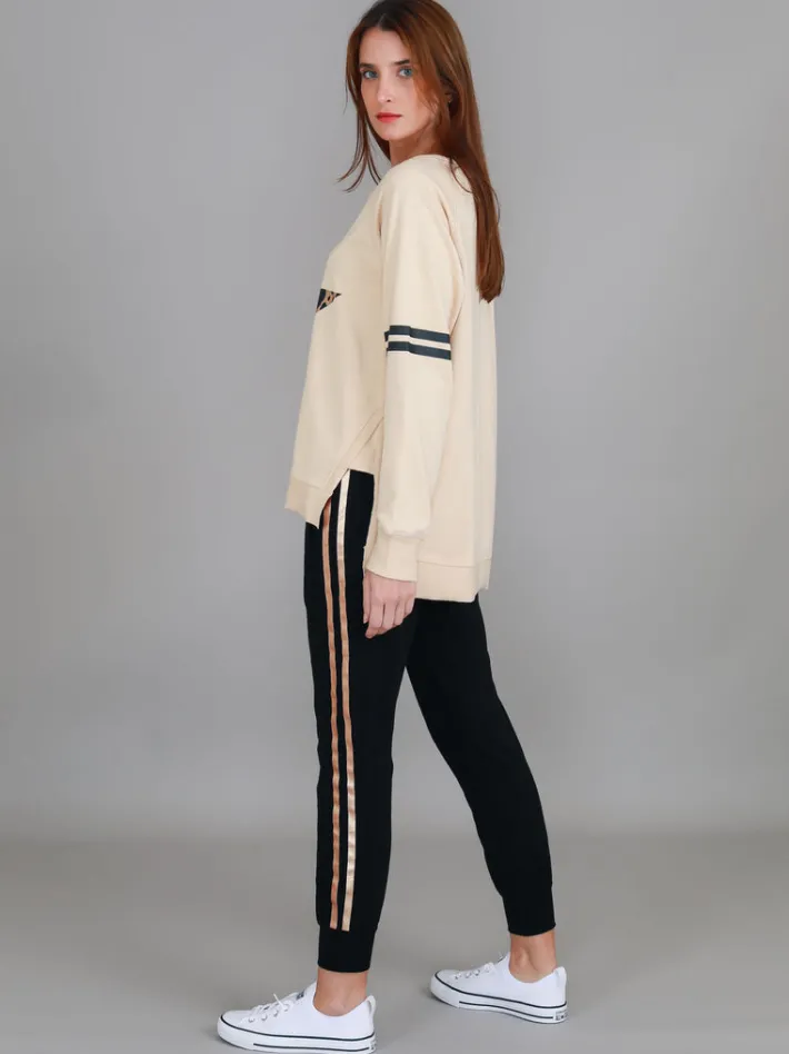 3rd Story Ginger Leopard Print Splice Star Sweatshirt< Sweatshirts|Sweatshirts