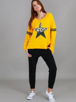 3rd Story Ginger Leopard Print Splice Star Sweatshirt< Sweatshirts|Sweatshirts