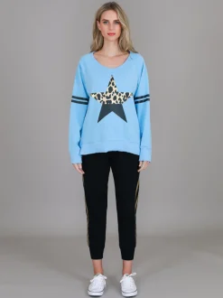3rd Story Ginger Leopard Print Splice Star Sweatshirt< Sweatshirts|Sweatshirts