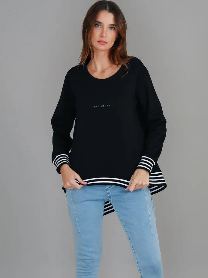 3rd Story Gwyneth Striped Rib Sweatshirt< Sweatshirts|Sweatshirts