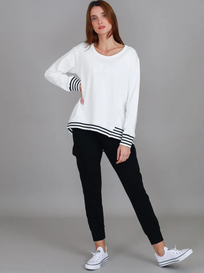 3rd Story Gwyneth Striped Rib Sweatshirt< Sweatshirts|Sweatshirts