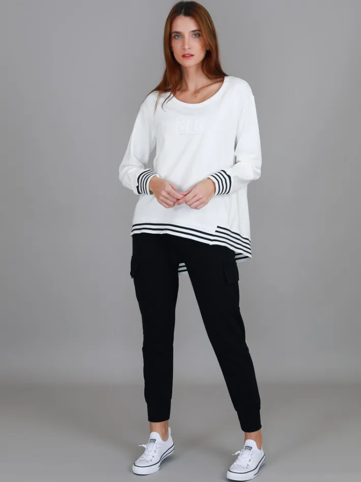 3rd Story Gwyneth Striped Rib Sweatshirt< Sweatshirts|Sweatshirts
