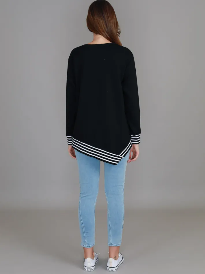 3rd Story Gwyneth Striped Rib Sweatshirt< Sweatshirts|Sweatshirts