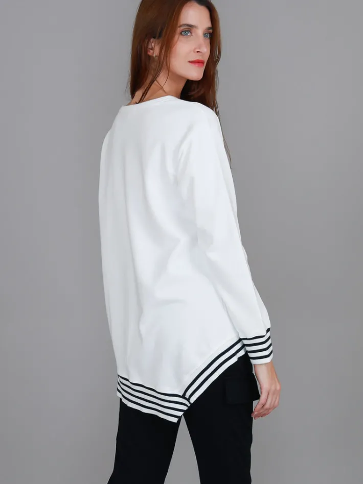 3rd Story Gwyneth Striped Rib Sweatshirt< Sweatshirts|Sweatshirts