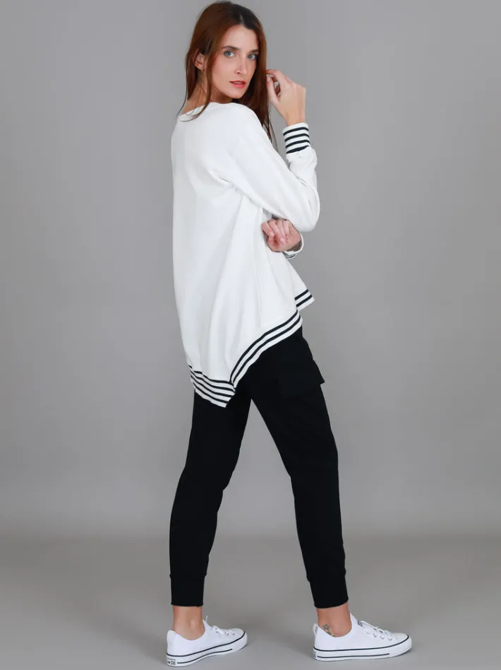 3rd Story Gwyneth Striped Rib Sweatshirt< Sweatshirts|Sweatshirts