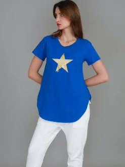 3rd Story Hara Glitter Gold Star Short Sleeve T Shirt< Short Sleeves