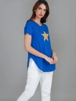 3rd Story Hara Glitter Gold Star Short Sleeve T Shirt< Short Sleeves
