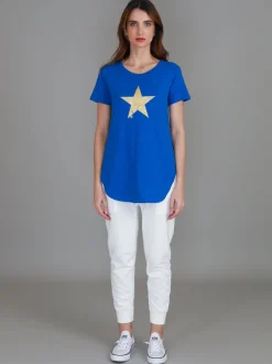 3rd Story Hara Glitter Gold Star Short Sleeve T Shirt< Short Sleeves