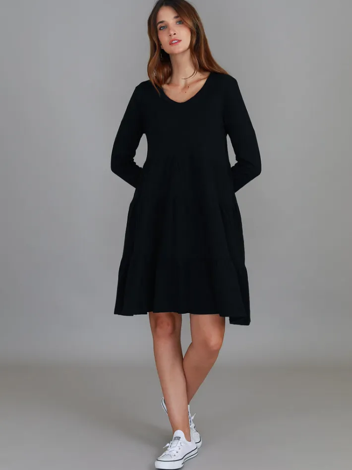 3rd Story Heidy Long Sleeve Tier Dress< Short Sleeve Dress