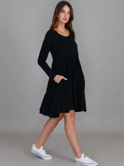 3rd Story Heidy Long Sleeve Tier Dress< Short Sleeve Dress